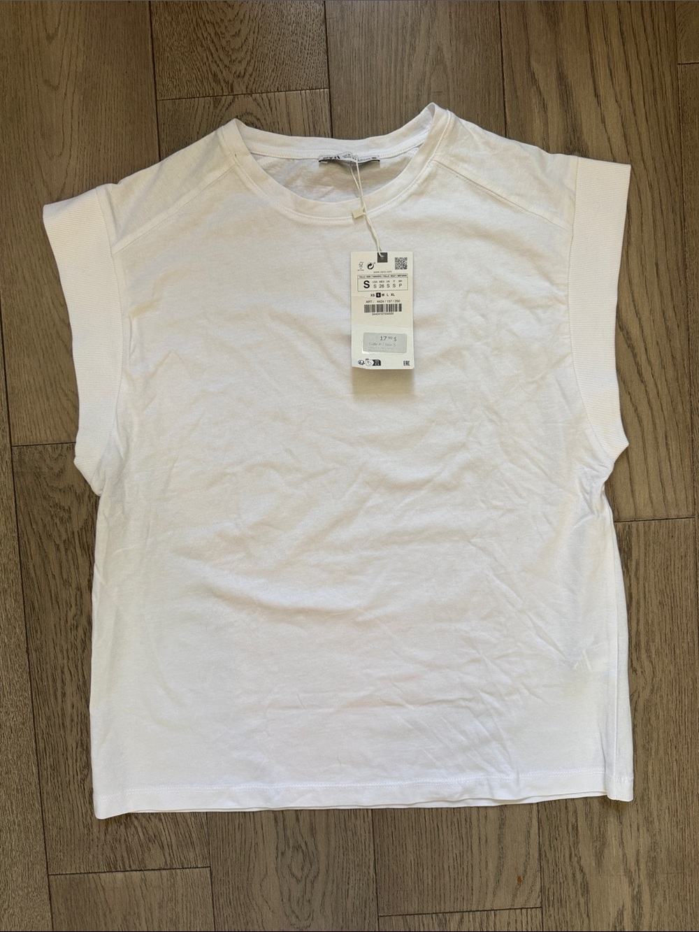 Women's White Crewneck Cal sleeve t-shirt